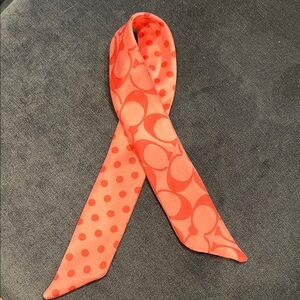 Coach Vibrant Orange Patterned Purse Ponytail Scarf